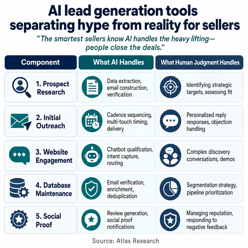 Infographic: AI lead generation tools separating hype from reality for sellers